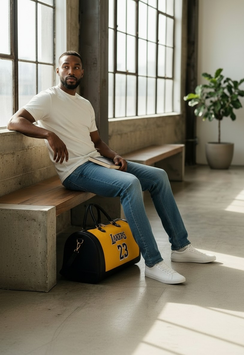 Sac Maillot NBA Lakers de Le Sac Maillot, sac à dos avec logo des Lakers, en tissu durable et design sportif.